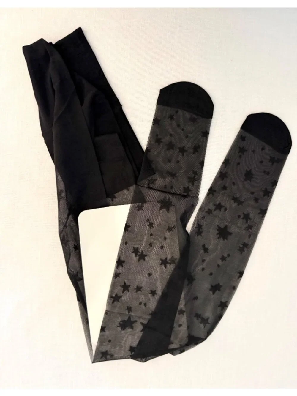 Black Star Nylon Tights One Size Sheer Theater Dance Hosiery with Polka Dots